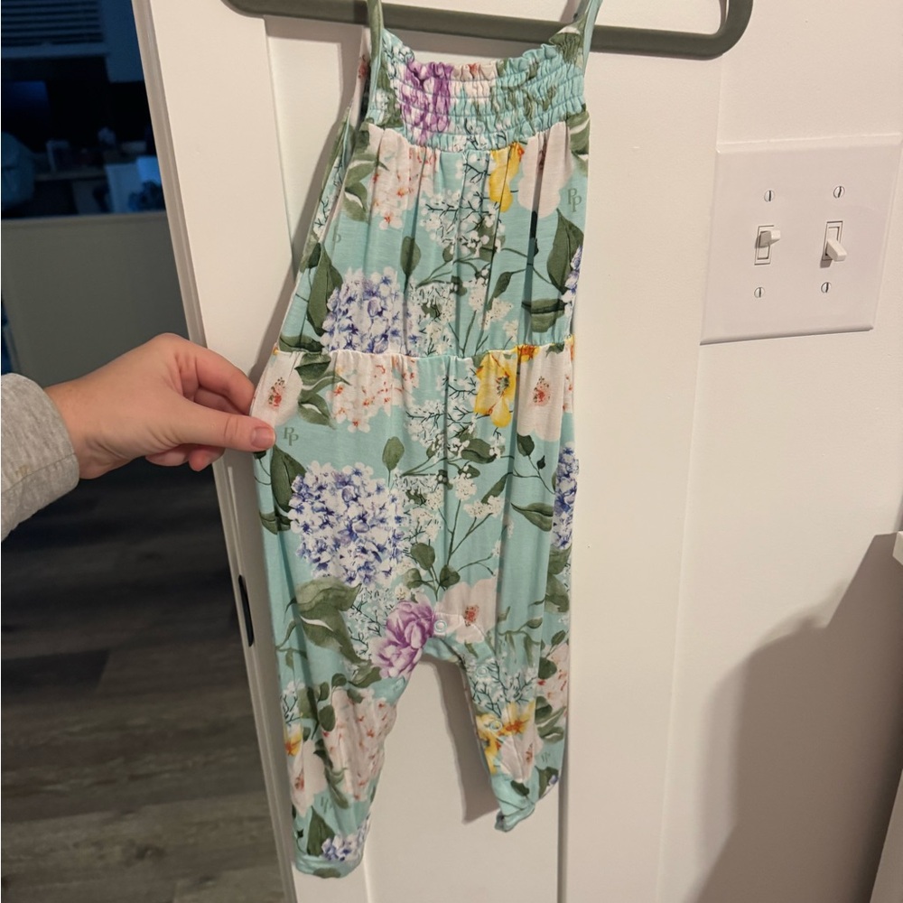 Posh peanut, “Erin” Floral Print Jumpsuit, 6-12